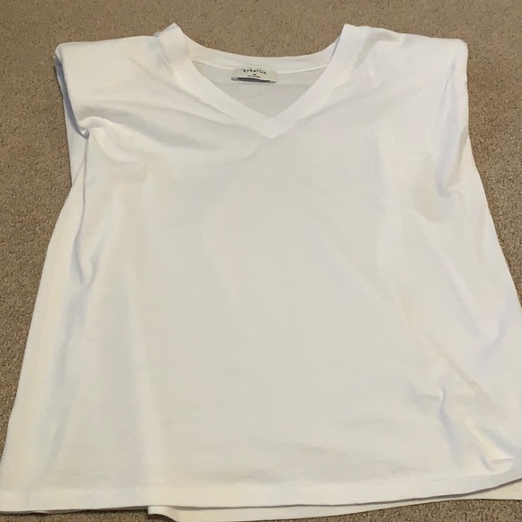 Aritzia V-Neck Shoulder Pad T-Shirt - Picture 2 of 3